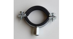 Rubber lined pipe clip c/w dual M8/M10 metric female thread